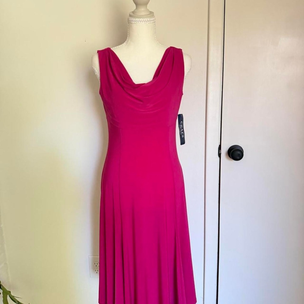 Chaps Hot Pink Workwear Office Midi Dress